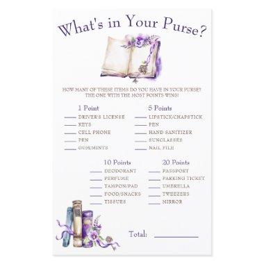 Lilac New Chapter What's in your Purse? Game