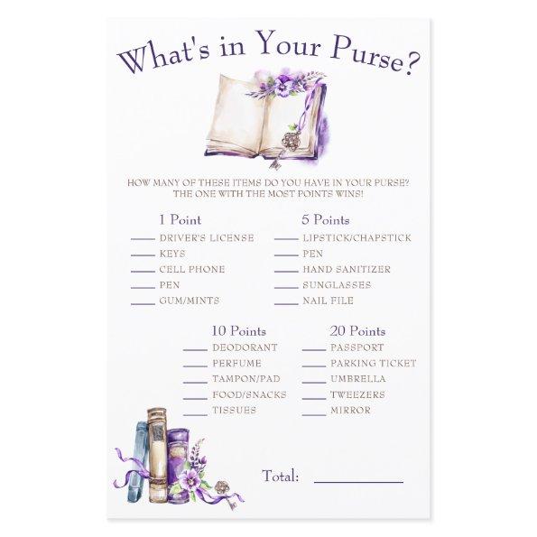 Lilac New Chapter What's in your Purse? Game