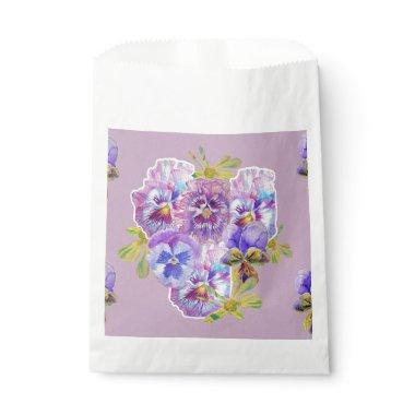 Lilac Pansy Purple Flowers floral Party Favor Bags