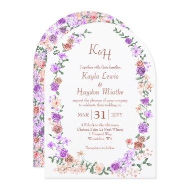 Lilac & Peach Rose Garden Arches Canopy Wedding