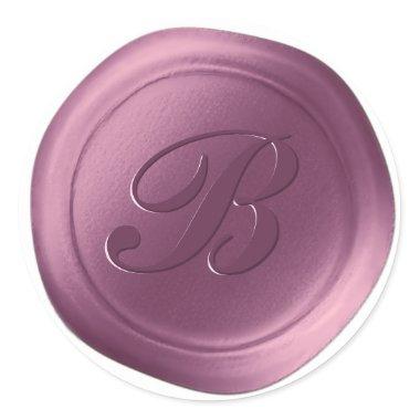 Lilac Purple 1 Letter Monogram Wax Seal Stickers