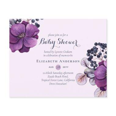 Lilac Purple Floral Baby Shower Invites BUDGET