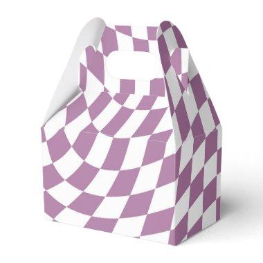 Lilac Purple Wedding Collection Check Checkered Favor Boxes