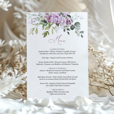 Lilac Sage Green Menu Invitations Wedding