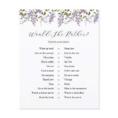 Lilacs and Lavender Bridal Would She Rather Game