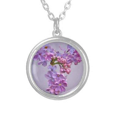 Lilacs in Springtime Silver Plated Necklace