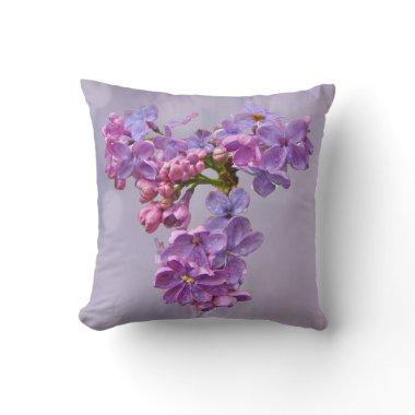 Lilacs in Springtime Throw Pillow