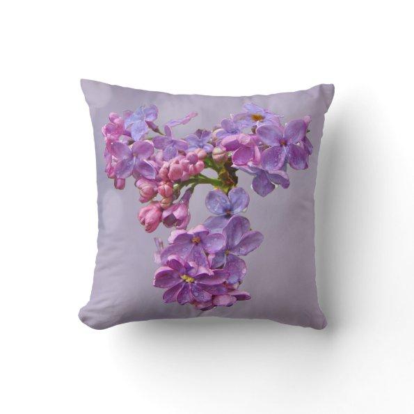 Lilacs in Springtime Throw Pillow