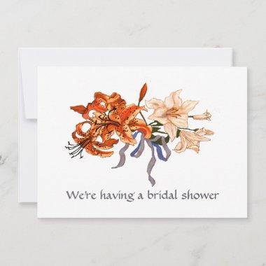 Lily Bouquet Bridal Wedding Shower Invitations