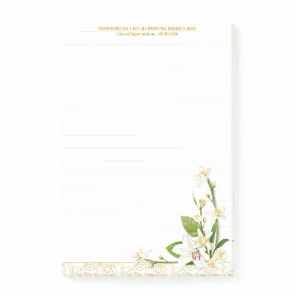 Lily Lemon Blossom Spring Post-it Notes