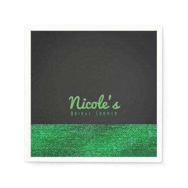 Lime Green Modern Glam Sequins Chic Party Paper Napkins