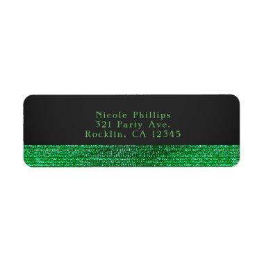 Lime Green Modern Glam Sequins Party  Label