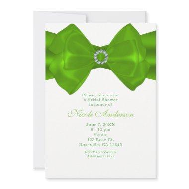 Lime Green Ribbon & Diamonds Elegant