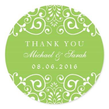 Lime Green Swirl Flower  Sticker