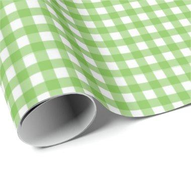 Lime Green | White Gingham Wrapping Paper