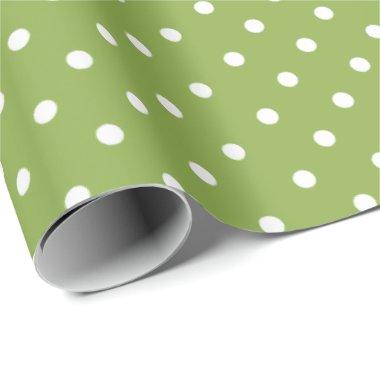 Lime Green | White Polka Dot Wrapping Paper