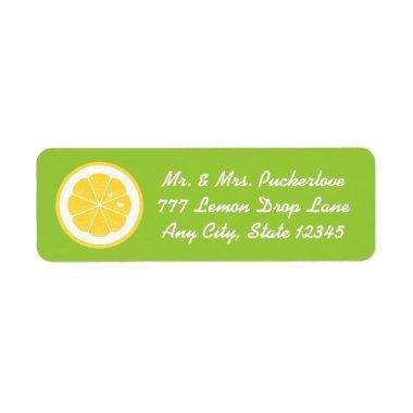 Lime Lemon Heart Return Address Labels Stickers