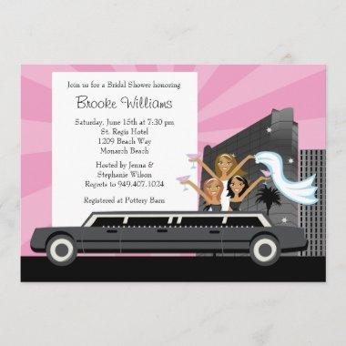 Limo Bridal Shower Invitations African American