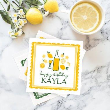 Limoncello Lemonade Lemon CUSTOM Birthday Napkins