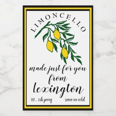 Limoncello Lemons On Branch Bottle Label |