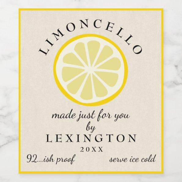 Limoncello Made Just For You Bottle Label |