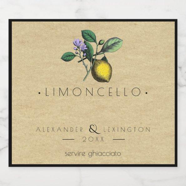 Limoncello Small Bottle Label Wedding Favor |