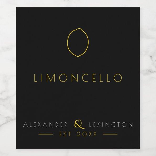 Limoncello Wedding Guest Favor Bottle Label |