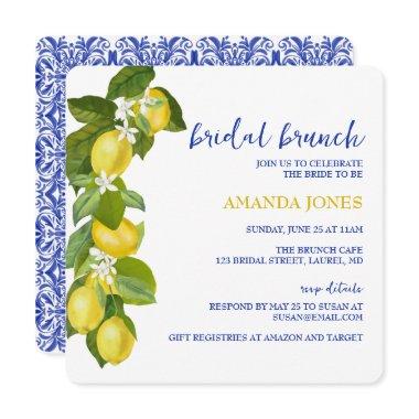 Limone I Italian Lemon & Blue Tile Shower Invite