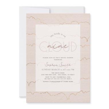 Lined Cloud 9 Pink Sky Watercolor Bridal Shower In Invitations