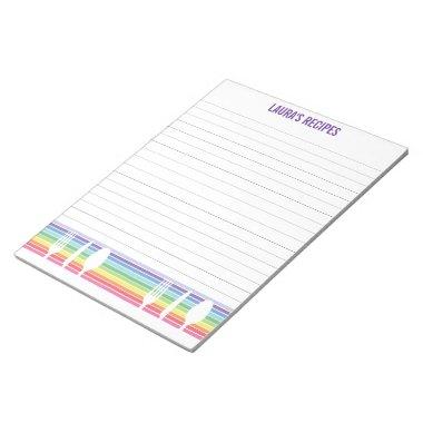 Lined Writing Recipe Pages Personalized Pad