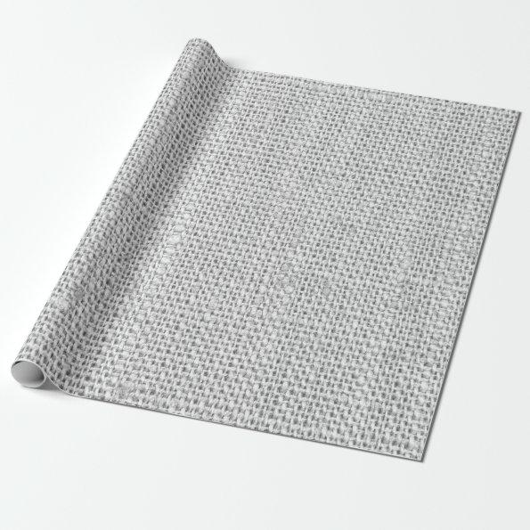 Linen Gray Minimal White Wedding Bridal Shower Wrapping Paper