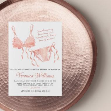 Lingerie Blush Bridal Shower Invitations