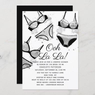 Lingerie Bridal Shower Panty Bachelorette Party Invitations