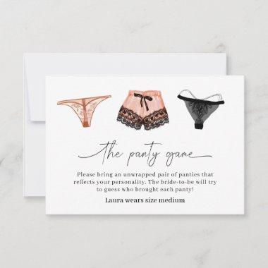 Lingerie Bridal Shower Panty Game Invitations