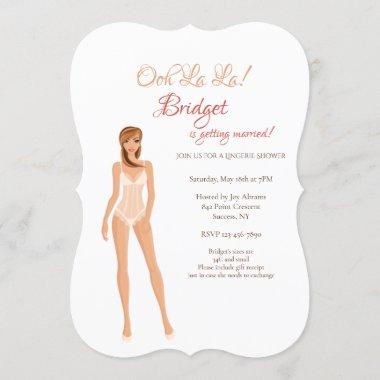 Lingerie Bridal Shower White Invitations
