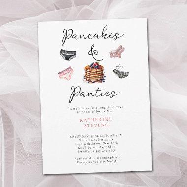 Lingerie Party Pancakes Panties Pink Bridal Shower Invitations