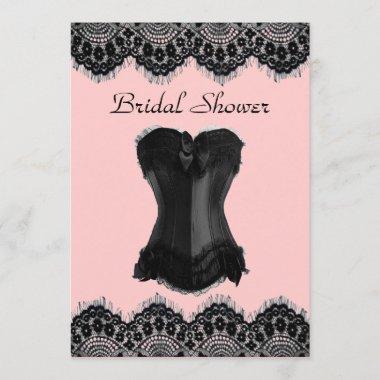 Lingerie party vintage corset bridal shower invite