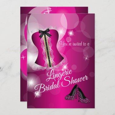 Lingerie Pink Bridal Shower Party Invitations
