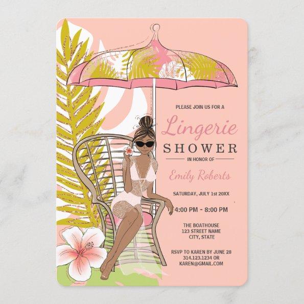 Lingerie Shower African American Bride Invitations