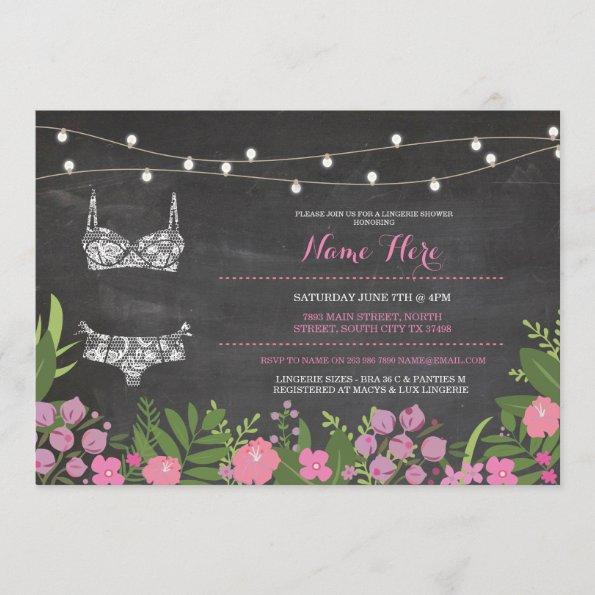 Lingerie Shower Bachelorette Pink Bridal Invite