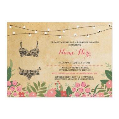 Lingerie Shower Bridal Bachelorette Party Invite