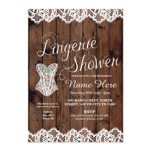 Lingerie Shower Bridal Party Corset Lace Invite