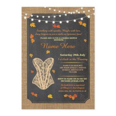 Lingerie Shower Bridal Party Fall Corset Invite