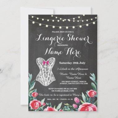 Lingerie Shower Bridal Party Red Chalk Invite