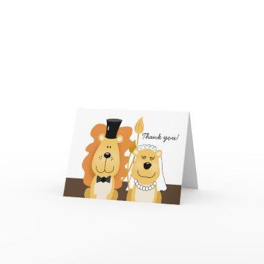 Lion & Lioness Wedding Couple Thank you Note