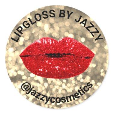 Lipgloss By Name Glitter Promotional Product Packa Classic Round Sticker