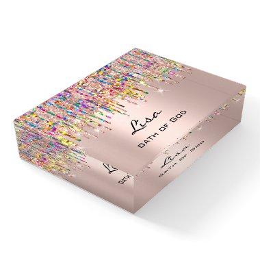 Lisa NAME MEANING Holograph Drips Birthday Gift Paperweight
