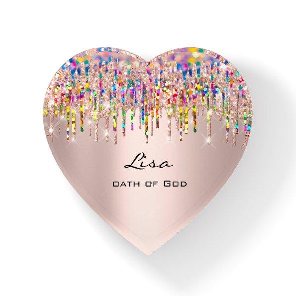 Lisa NAME MEANING Holograph Drips Valentine Gift Paperweight