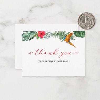 Little birdie watercolor baby shower thank you note Invitations
