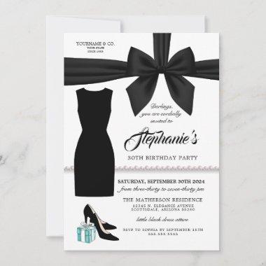 Little Black Dress Tiffany Birthday Invitations